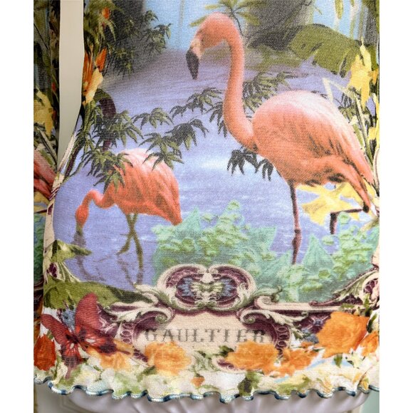 Vintage 90s Jean Paul Gaultier tattoo print top, size S/M - Picture 4 of 4